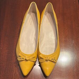 3/$15 Cole Haan Yellow Leather Flats with Bow Detail